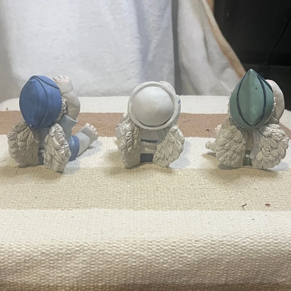 Whimsical Gnome Shelf Decor - Blue and Cream